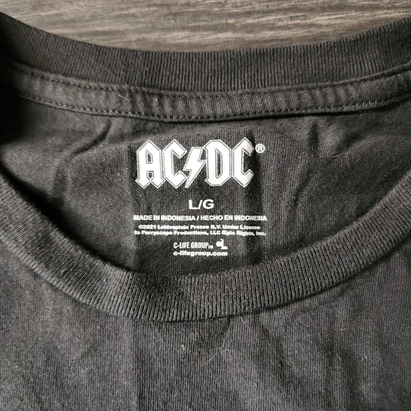 AC/DC Let There Be Rock Tour '77 Long Sleeve T-Shirt Unisex Size L Gray Band Tee - Picture 3 of 5
